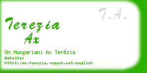 terezia ax business card